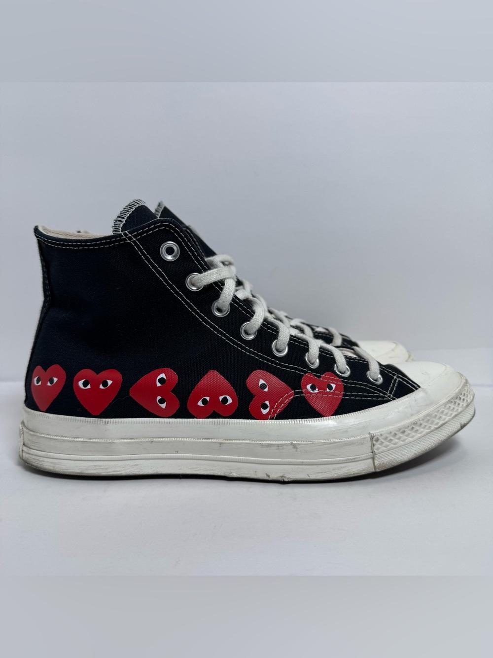 Comme des Garçons PLAY Multi Red Heart Chuck Taylor Converse Hi-Top Sneakers 10